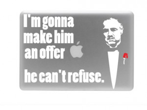 the godfather Vinyl laptop decal and quote sticker