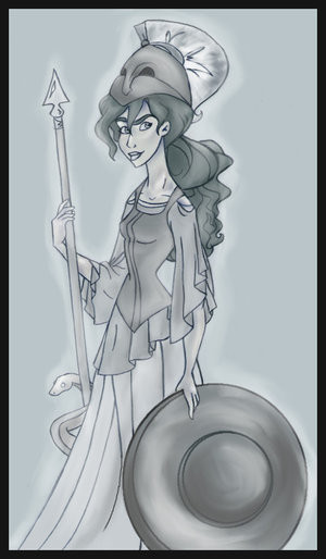 Athena Greek Mythology Goddess Cartoon HD Wallpaper