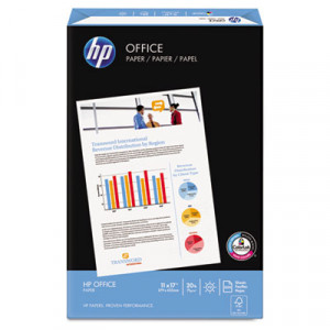 HP Office Paper, 92 Brightness, 20lb, 11 x 17, White, 500 Sheets/Ream