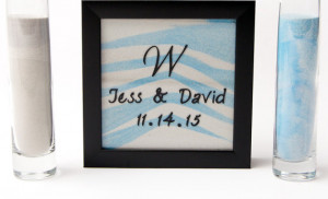 Square Unity Sand Ceremony Frame Set Black with FREE Personalization ...