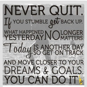 Never Quit – If You Stumble Get Back Up