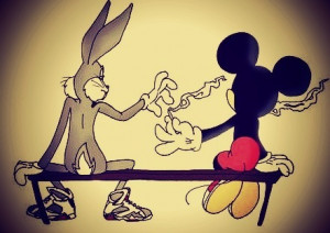 drugs weed smoke cartoon mickey mouse bugs bunny drug