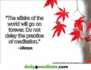 Meditation Quote 5: “The affairs of the world will go on forever. Do ...