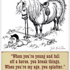Cowgirl Up! When you're young and fall off your horse you break ...