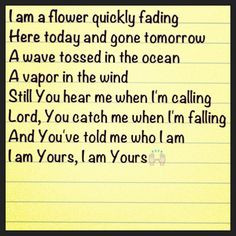 My favorite song. Terry and I attend church with Casting Crowns ...