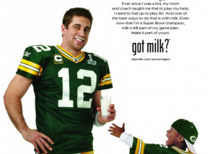 Green Bay Packers quarterback Aaron Rodgers promotes milk’s health ...