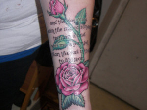 rose tattoos with quotes