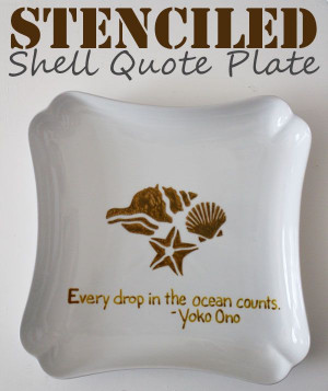... plate chargers | Stenciled Shell Quote Plate - 30 Minute Crafts