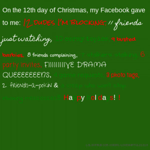 On the 12th day of Christmas, my Facebook gave to me: 12 dudes I'm ...