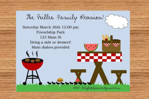 Family reunion picnic bbq invitationDIY you print custom photo card
