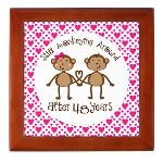 48th Anniversary Love Monkeys Square Coaster