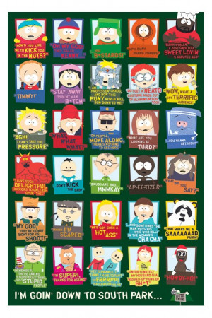 posters cartoon posters south park quotes poster 24 x 36