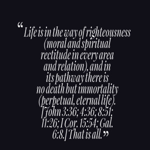 Quotes Picture: life is in the way of righteousness (moral and ...