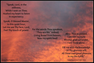 Speak, Lord, in the stillness...