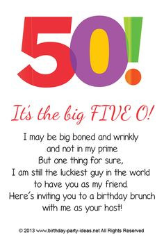Themes for 50th Birthday Party Invitations #party #birthday # ...
