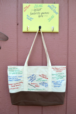Firefly / Serenity 2 Piece Combo - Quote Tote and Customizable Plaque