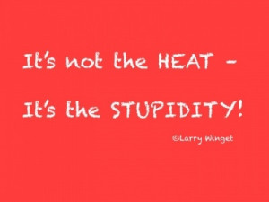 Larry Winget Quote - It's not the heat - it's the stupidity.