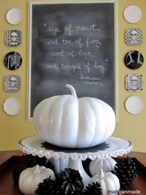 Spooky chalkboard and kitchen decor for Halloween-love the black pine ...