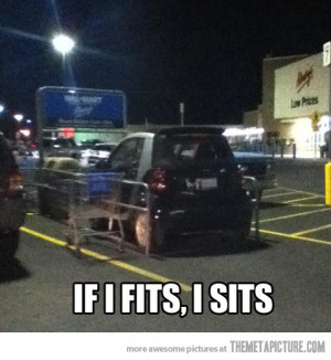 funny smart car Walmart parking lot