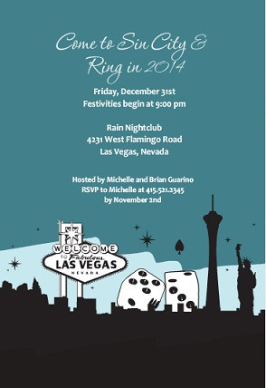 Las Vegas Skyline Casino Party Invitation