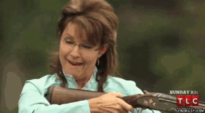 Sarah Palin attempts to shoot a gun on her TLC reality show.