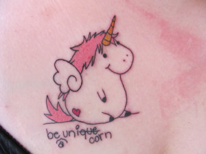 Little fat Unicorn Tattoo by NinaStarina