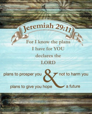 Jeremiah 29:11 Although we will face opposition and tragedies in our ...