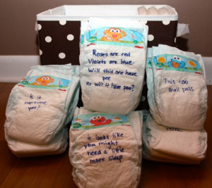 Entertaining and Practical Baby Shower Game: Messages on Diapers
