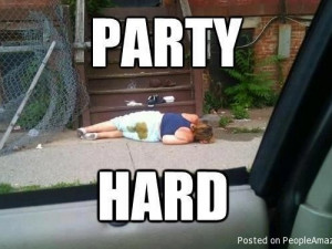 PeopleAmazeMe.com party hard woman street drunk shorts pants gross ...