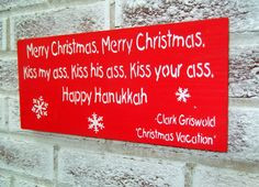 griswold christmas vacation quote sign merry christmas kiss my a funny ...