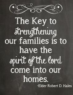 chave para o fortalecimento de nossas famílias é ter o Espírito ...