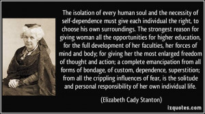 The isolation of every human soul and the necessity of self-dependence ...