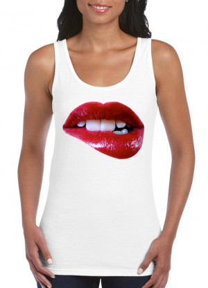 Womens-Funny-Sayings-Slogans-Vests-Sexy-Lips-On-Gildan-Softstyle-Tank ...
