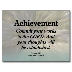 Achievement Proverbs 16:3 Postcards