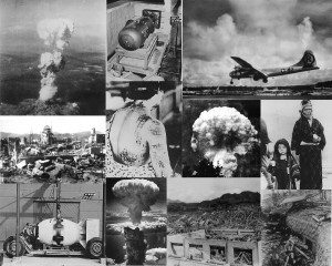 Atomic bombings of Hiroshima and Nagasaki.