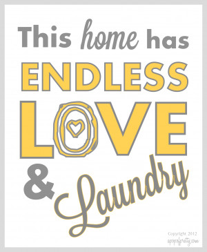 Love & Laundry Printable – Gray (Grey) and Sky Blue