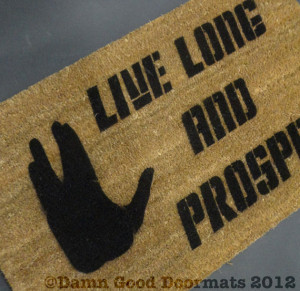 Star Trek quote Live Long and Prosper Vulcan Door mat outdoor ...