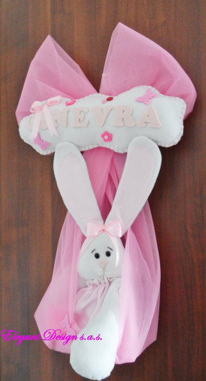 Fiocco Nascita Coniglietta Coniglietto