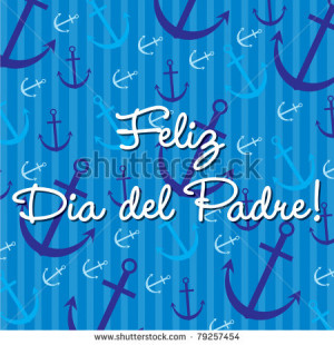 Spanish nautical theme Father's Day Card in vector format.