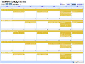 October 2012 California FYLSX Baby Bar Exam Calendar Solution