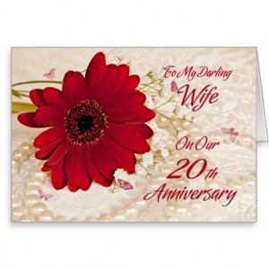 Wife on 20th wedding anniversary, a daisy flower cards