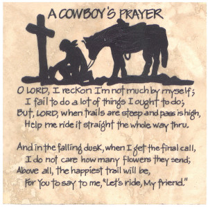 Cowboy's Prayer 6x6 with cowboy at the cross