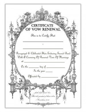 ... Victorian Frame Vow Renewal Certificate with Corinthian's Quote