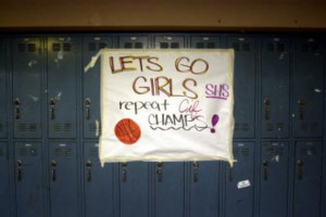 School spirit poster (Photo: David McNew/Hulton Archive/Getty Images)