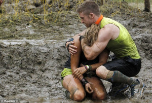 ... the last obstacle during the Tough Mudder at Mt. Snow in Vermont