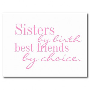 sisters by birth best friends by choice postcar postcard