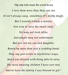 This is for my step kids =) Although I will never be their biological ...
