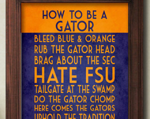 ... Florida Gators Quote Poster Sign, Florida Decor, Florida Football, UF