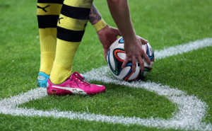 Marco Reus Marco Reus of Borussia Dortmund prepares to take a corner ...