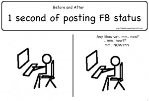 Before and After 1 Second of Posting FB status